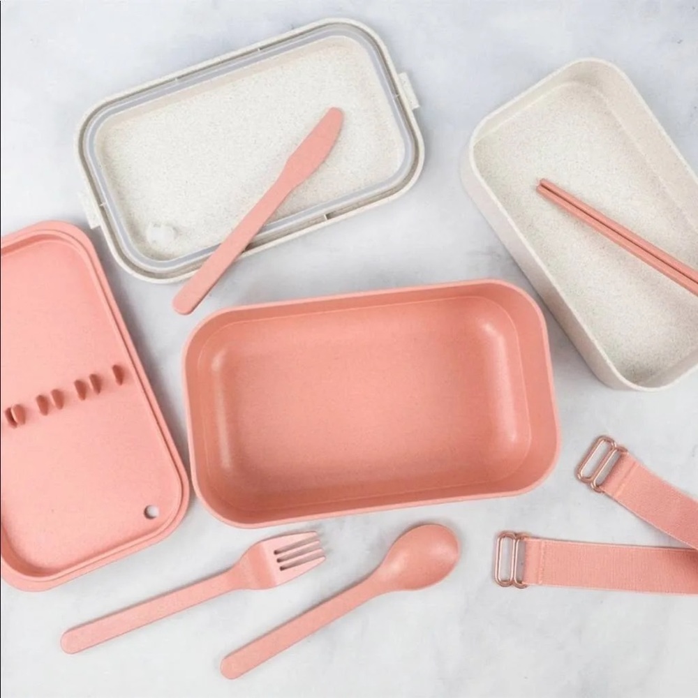 Our Place Layered Lunch Box with Clips + Utensils (2-Pack)